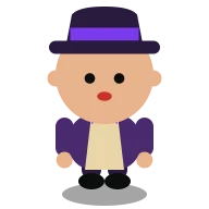 Mystic Marla, a casino regular in a purple hat and robes